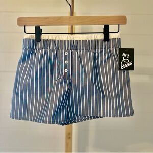 Girls' Double Waistband Striped Pull-On Shorts - Art Class Blue